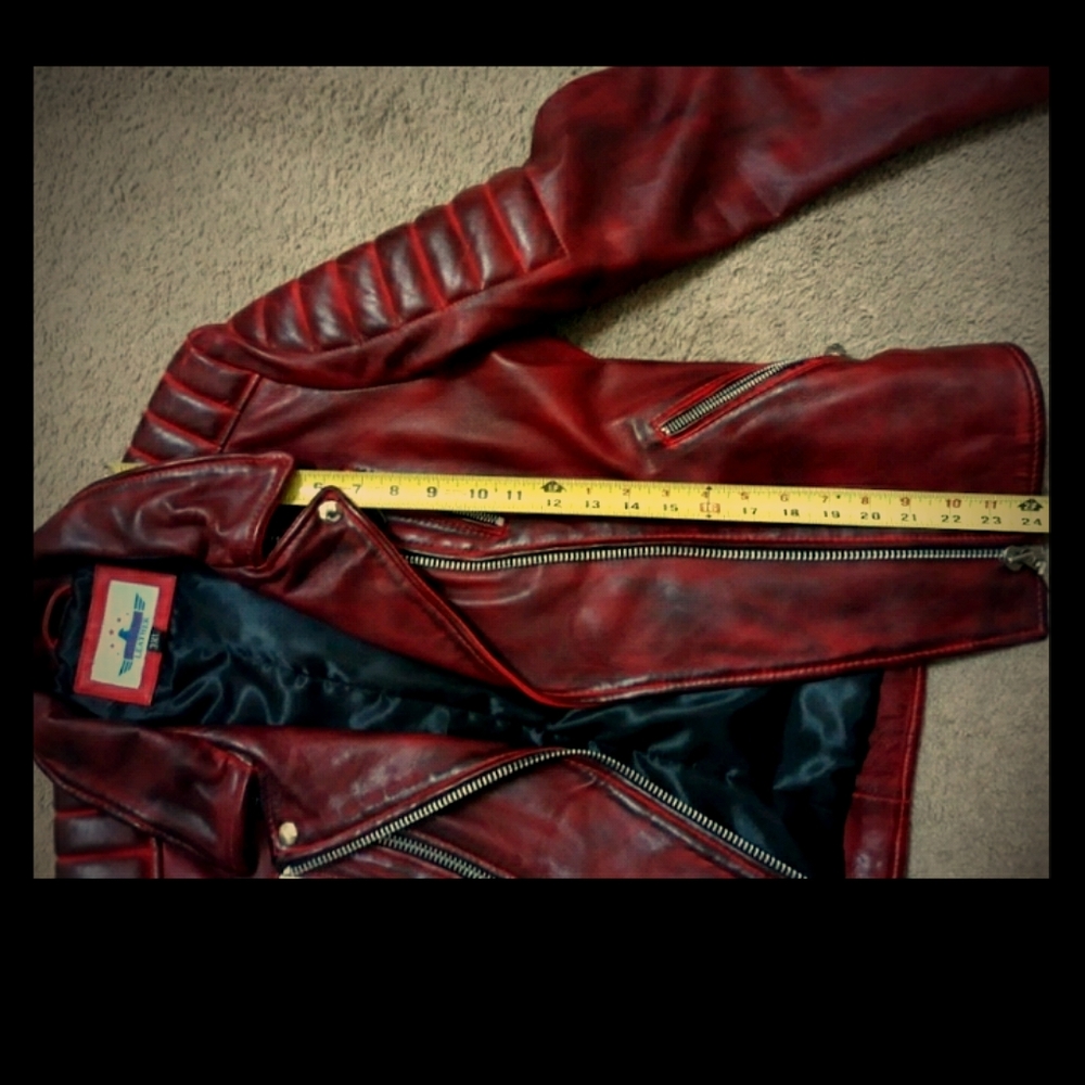 Ladies oxblood leather jacket